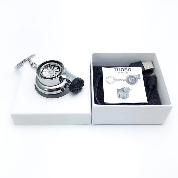 Briquet électrique porte-clés à turbine turbo créative - Argent - image 9