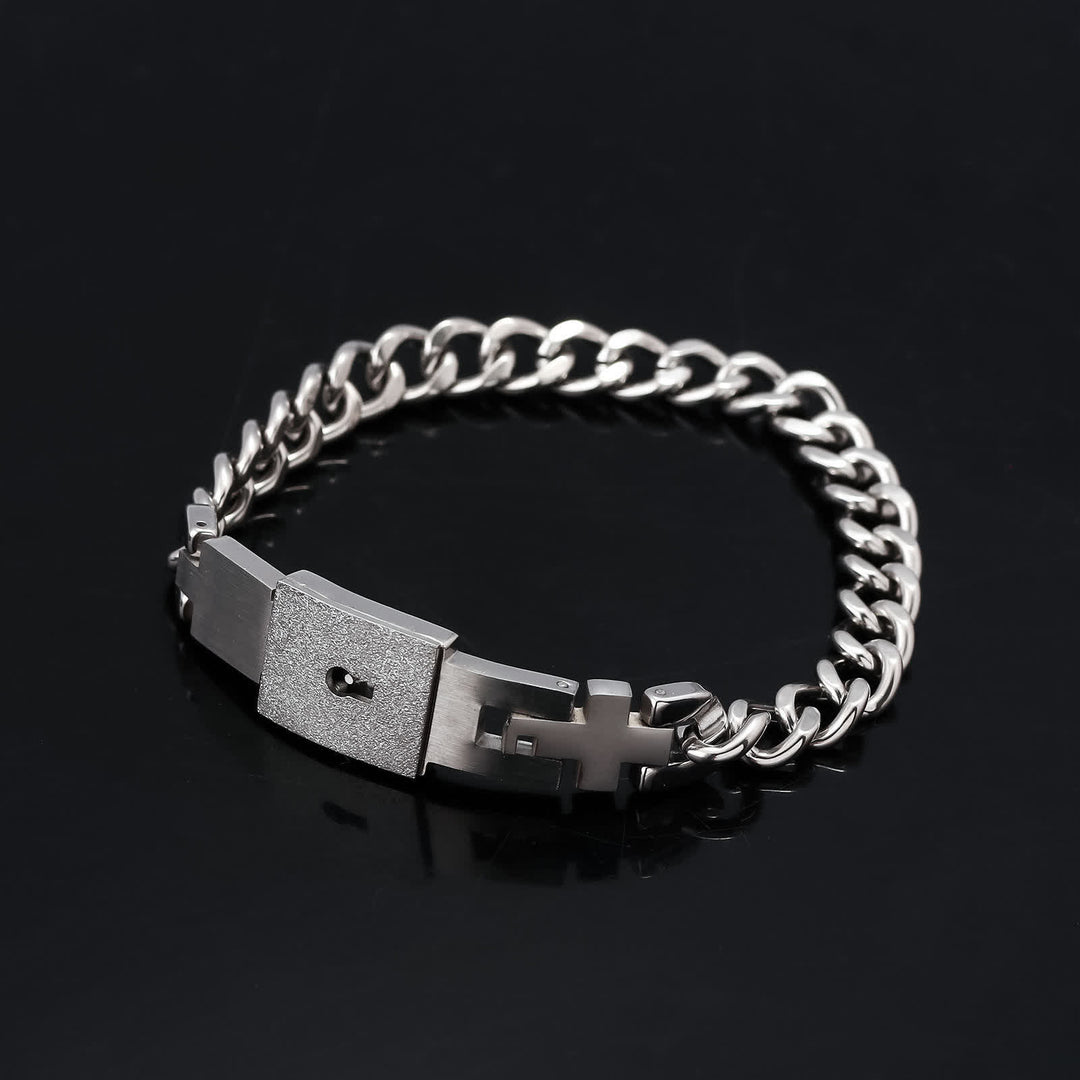Ensemble de 2 bracelets de couple assortis avec cadenas en forme de cœur et clé - image 5