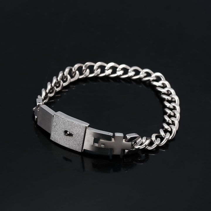 Ensemble de 2 bracelets de couple assortis avec cadenas en forme de cœur et clé - image 5