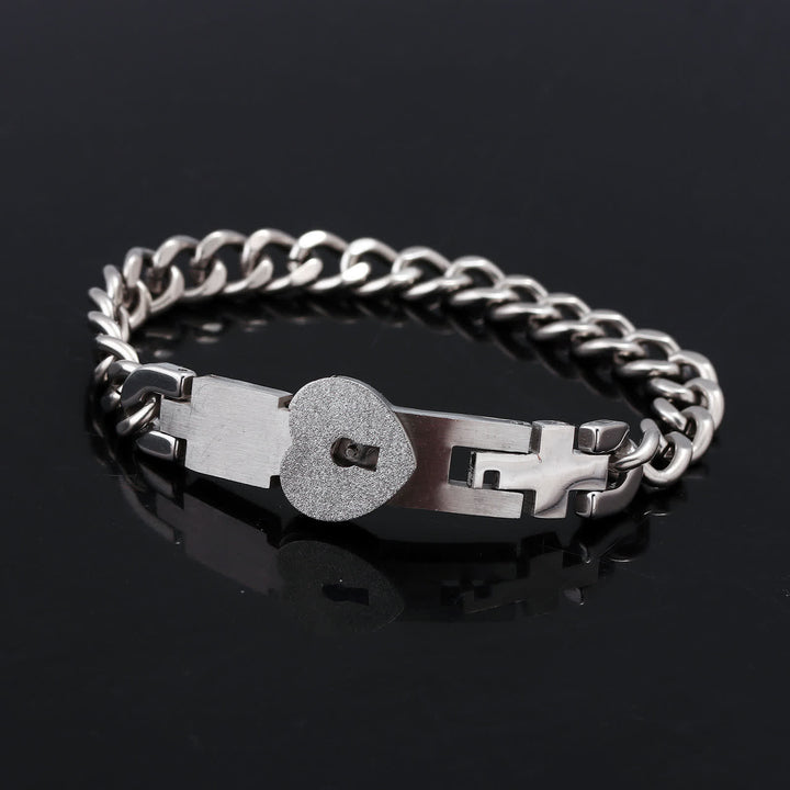 Ensemble de 2 bracelets de couple assortis avec cadenas en forme de cœur et clé - image 6