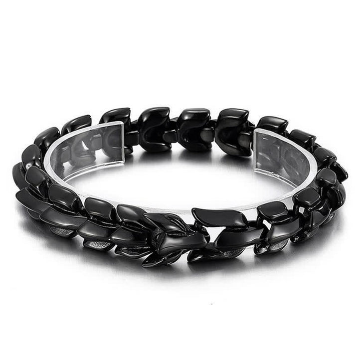 Bracelet cubain épais style punk pour homme, à écailles de dragon - Noir - 8,66" / 22 cm - image 5
