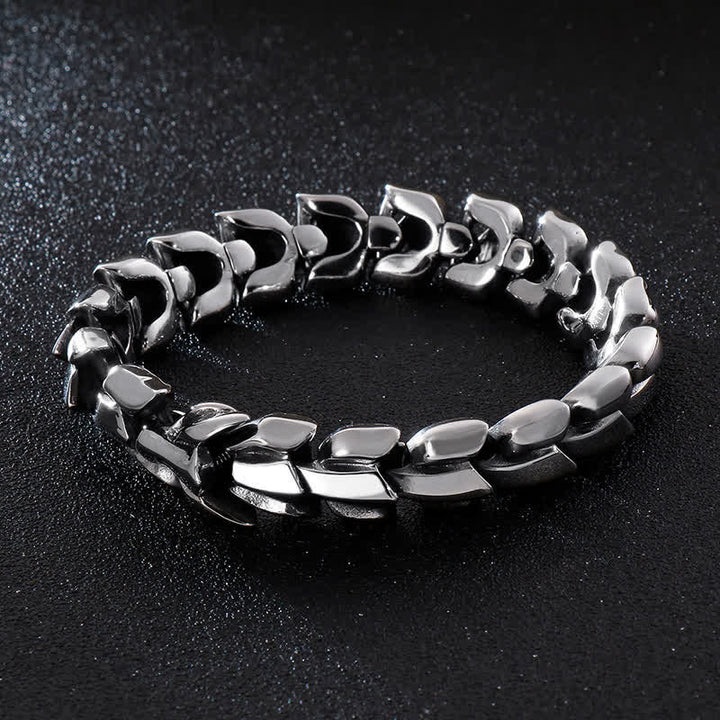 Bracelet cubain épais style punk pour homme, à écailles de dragon - Argent - 9,45" / 24 cm - image 0