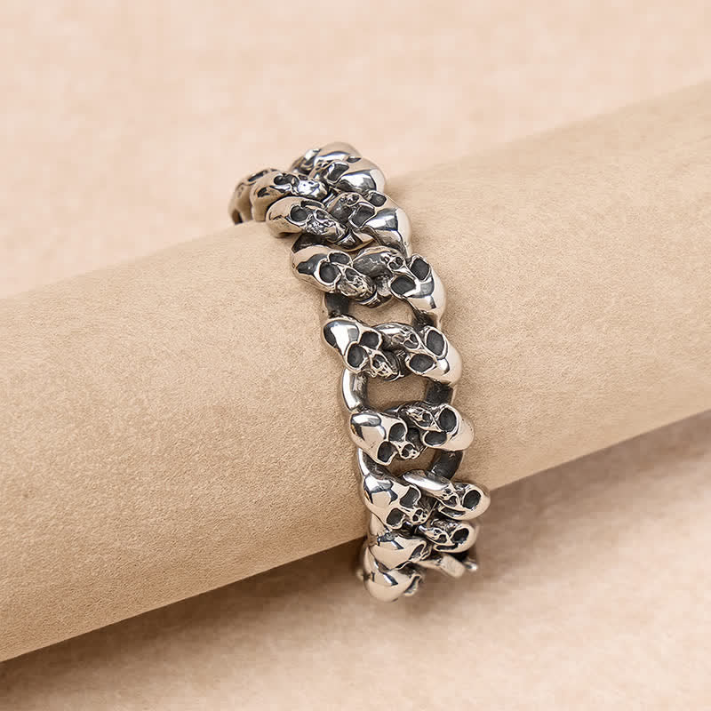 Bracelet cubain à motif tête de mort, style hip-hop, pour homme - image 3