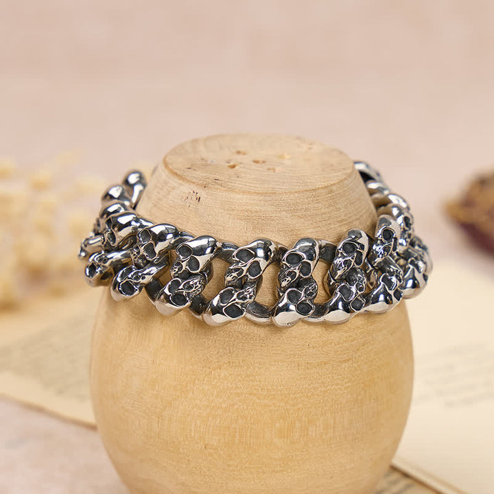 Bracelet cubain à motif tête de mort, style hip-hop, pour homme - image 2