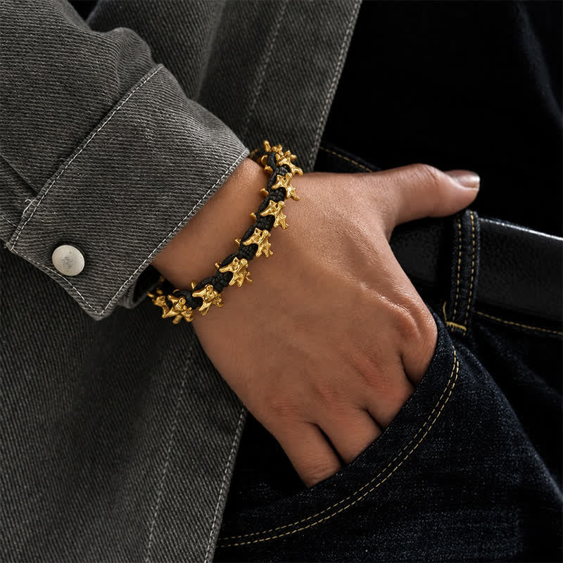 Bracelet à chaîne tressée en forme de vertèbre de dragon - image 1