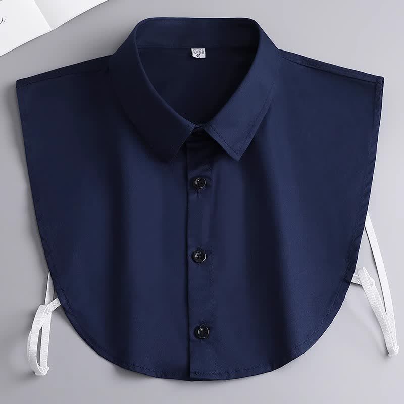 Col amovible en coton uni, style classique unisexe - Marine - 3XL - image 13