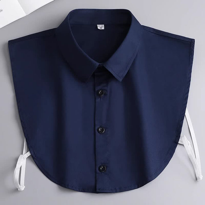 Col amovible en coton uni, style classique unisexe - Marine - 3XL - image 13