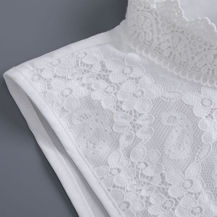 Col montant amovible en dentelle florale victorienne pour femme - image 8