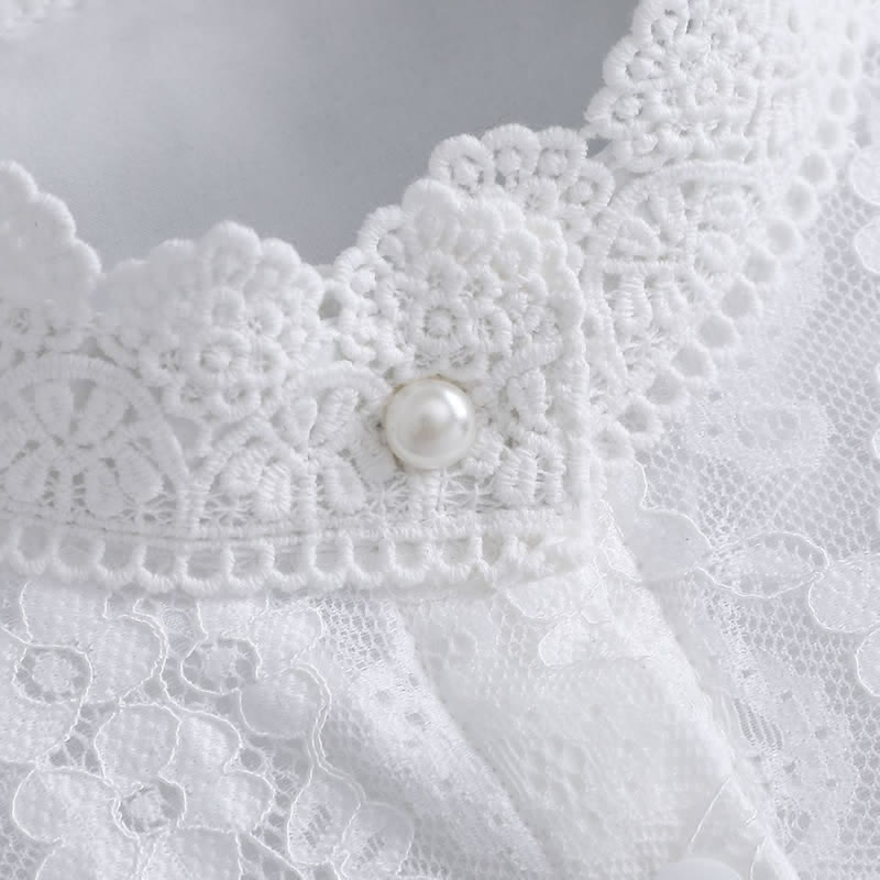 Col montant amovible en dentelle florale victorienne pour femme - image 7