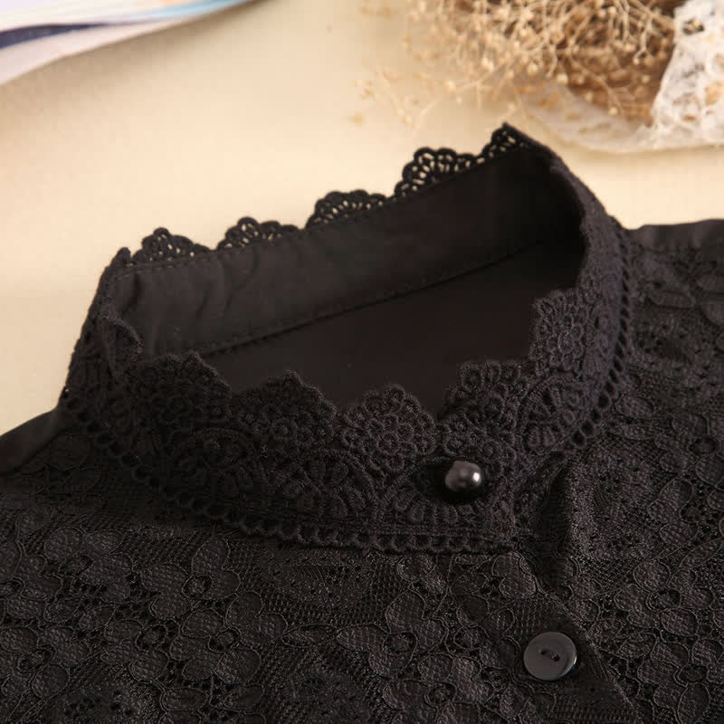 Col montant amovible en dentelle florale victorienne pour femme - image 12