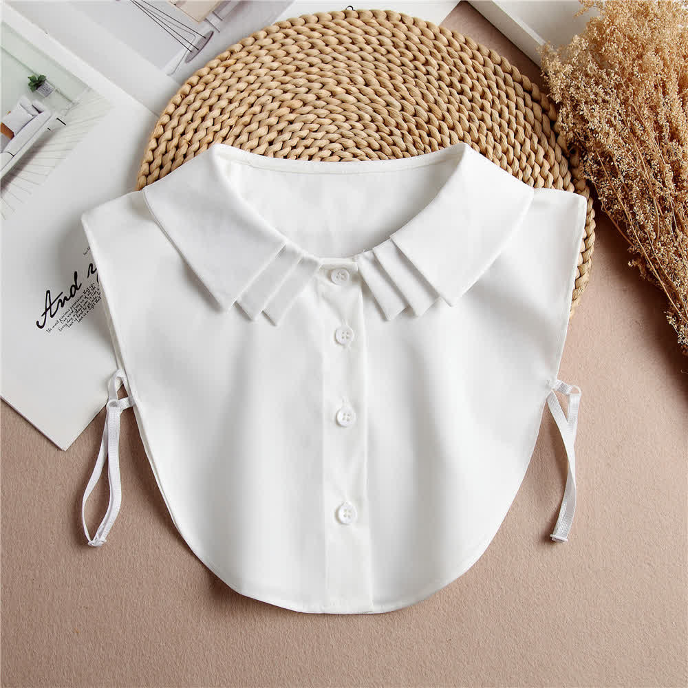 Faux col plissé multicouche facile à réaliser - Blanc - Taille unique - image 1