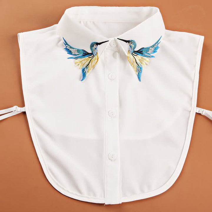 Faux col brodé colibri coloré pour femme - image 3