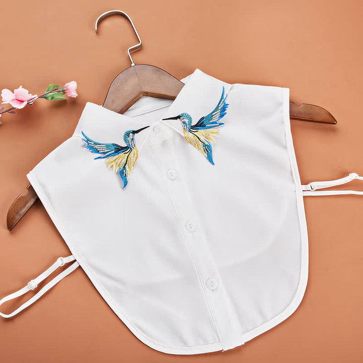 Faux col brodé colibri coloré pour femme - image 4
