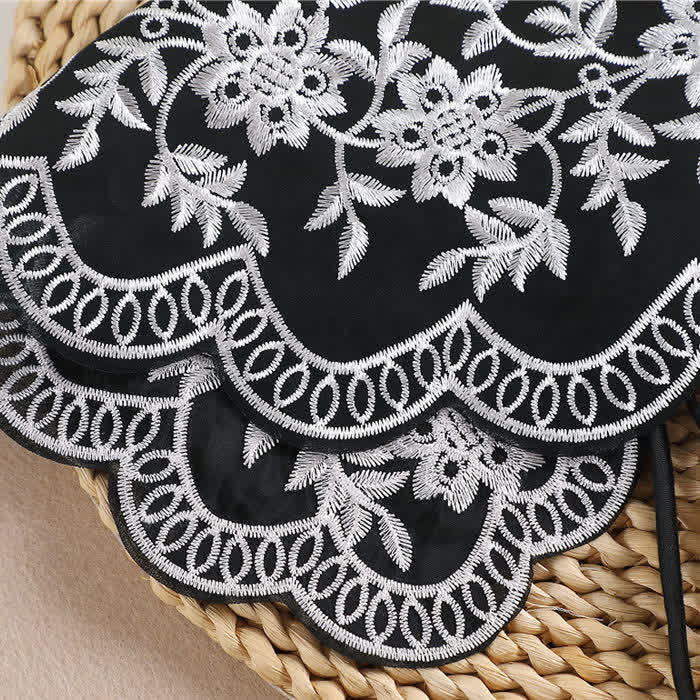 Cape châle vintage à broderies florales pour femme, avec faux col. - image 5
