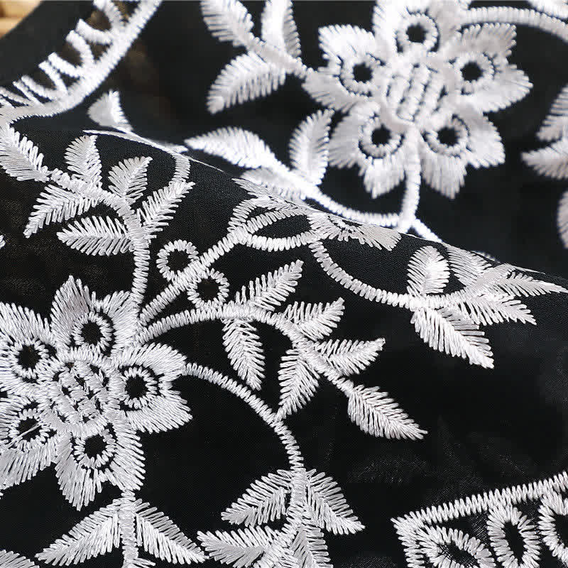 Cape châle vintage à broderies florales pour femme, avec faux col. - image 6