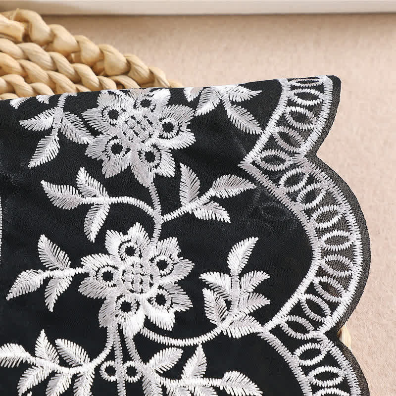 Cape châle vintage à broderies florales pour femme, avec faux col. - image 7