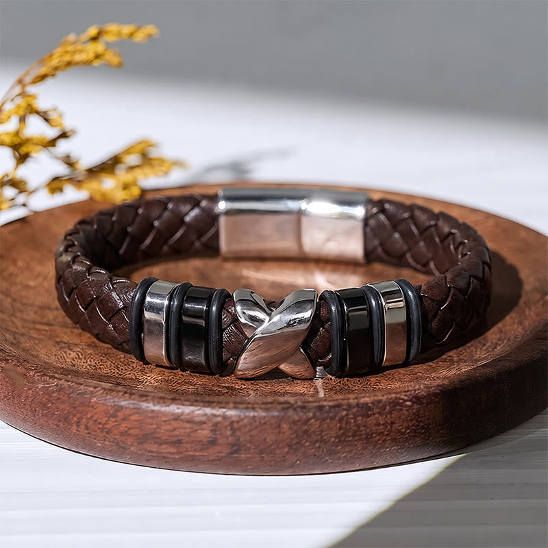 Bracelet vintage en cuir et perles d'alliage multi-styles - image 12