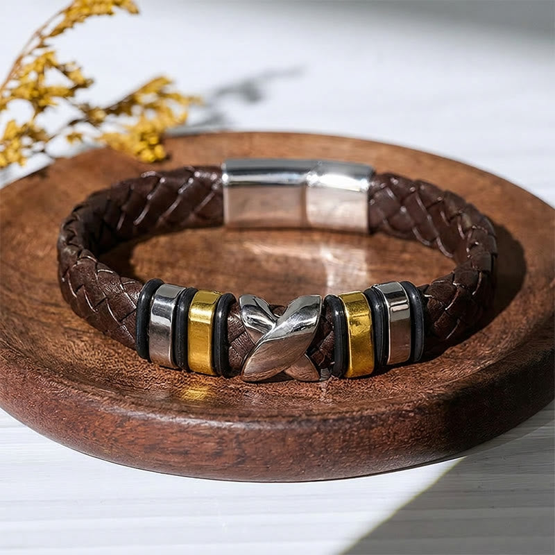 Bracelet vintage en cuir et perles d'alliage multi-styles - Style 1# - Marron / Noir - 7,87-8,86 po / 200-225 mm - image 10