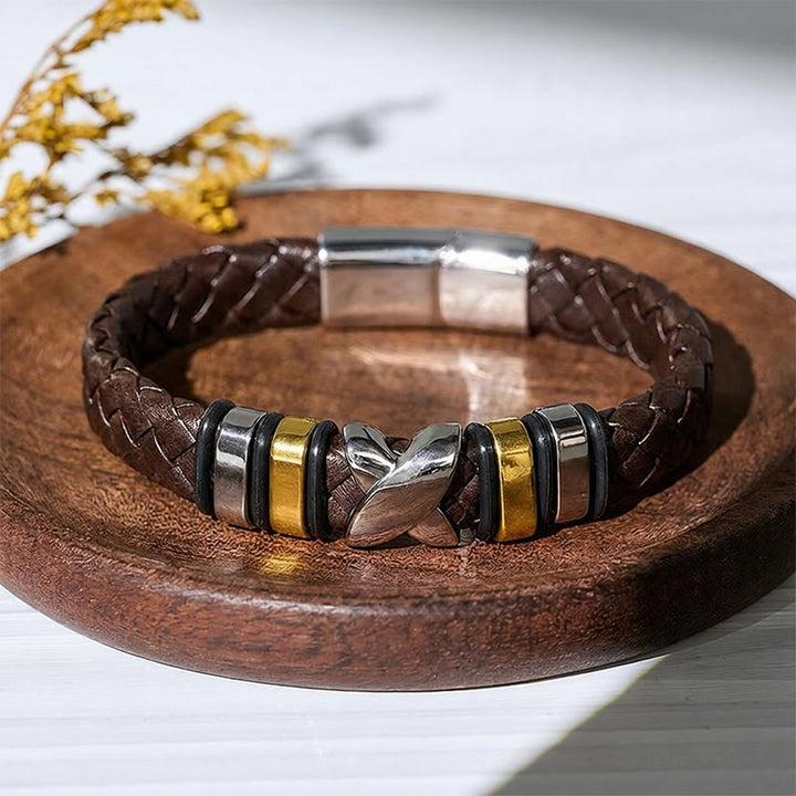 Bracelet vintage en cuir et perles d'alliage multi-styles - Style 1# - Marron / Noir - 7,87-8,86 po / 200-225 mm - image 10