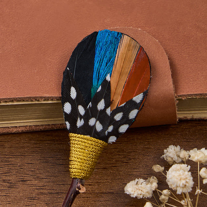 Nœud papillon à pois orange et bleu Savanna Spots avec épingle à revers - image 4