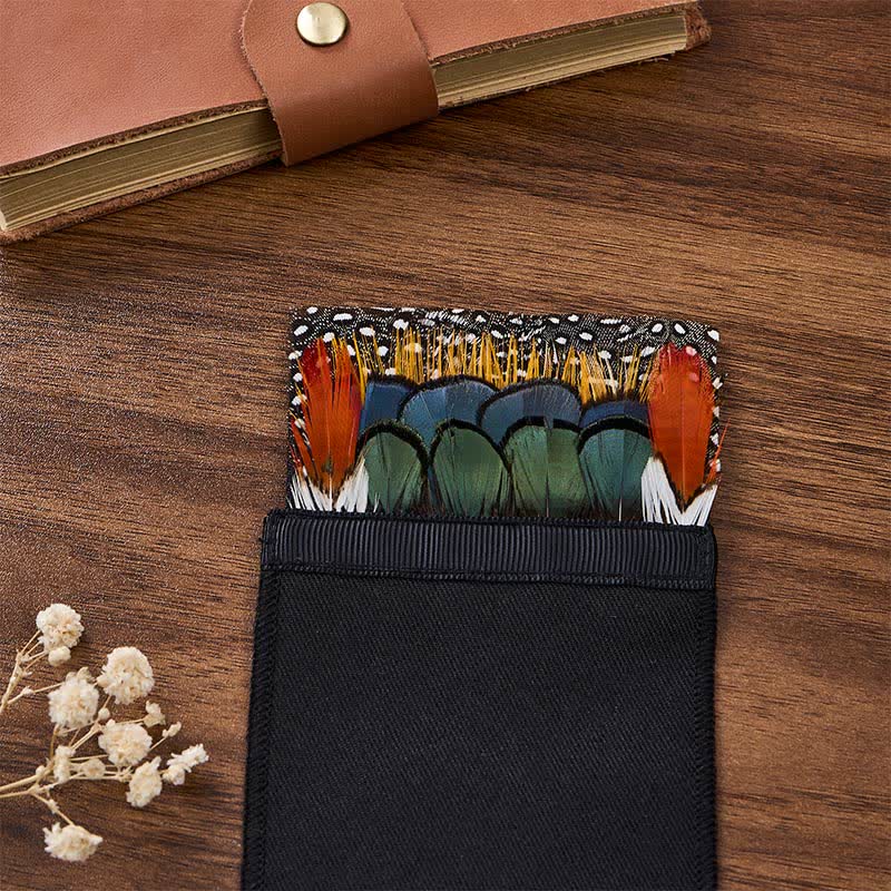 Pochette de costume Sunset Aviary Feather, orange brûlé et vert forêt, couleur orange vif et vert forêt. - image 1