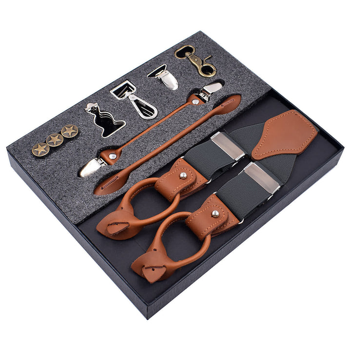 Ensemble de 8 bretelles réglables à boucle combinables, de couleur unie - Gris foncé - image 16