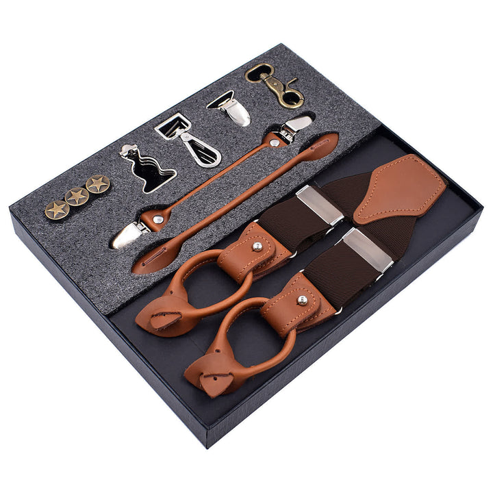 Ensemble de 8 bretelles réglables à boucle combinables, de couleur unie - Café - image 15