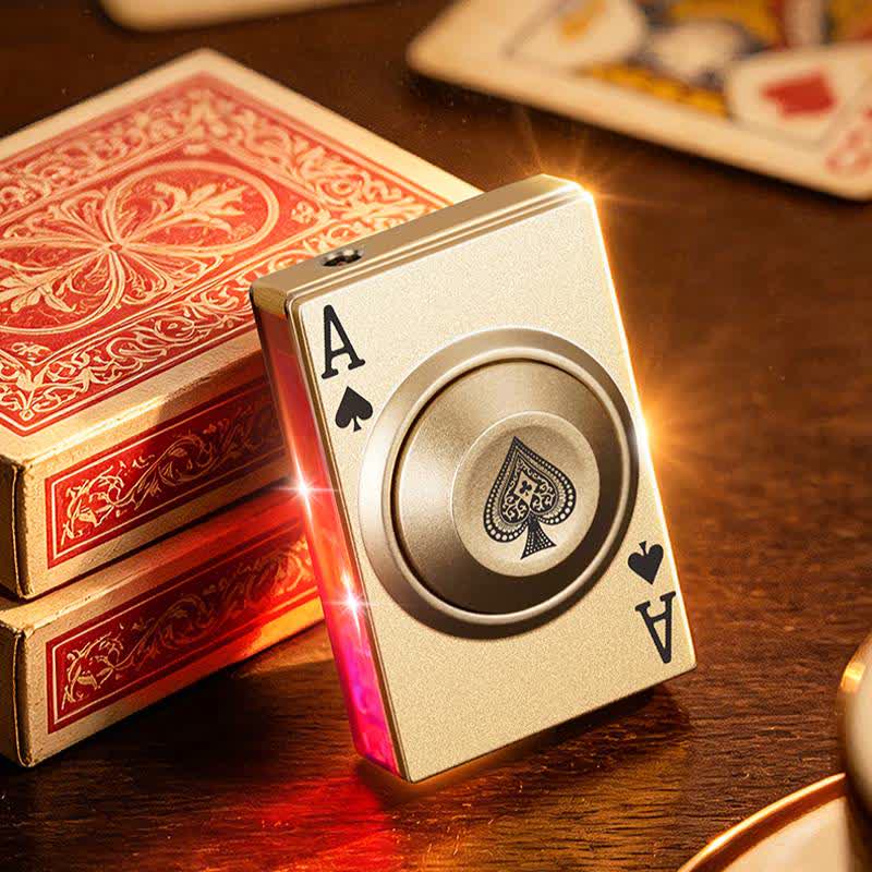 Briquet à butane anti-stress Royal Ace Poker Cool Spinning avec lumière LED - image 3
