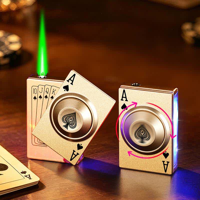 Briquet à butane anti-stress Royal Ace Poker Cool Spinning avec lumière LED - image 0