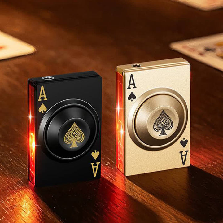 Briquet à butane anti-stress Royal Ace Poker Cool Spinning avec lumière LED - image 1