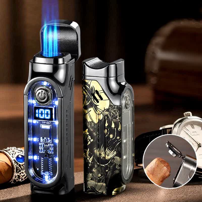 Briquet à cigares à triple jet avec affichage numérique de la puissance et emporte-pièce. - image 8