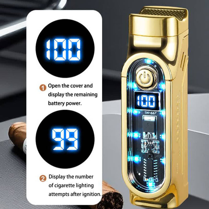 Briquet à cigares à triple jet avec affichage numérique de la puissance et emporte-pièce. - image 6