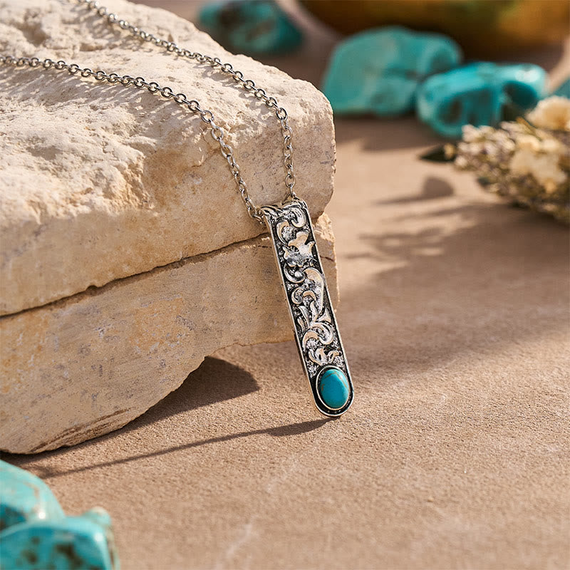 Collier vintage en turquoise gravée - image 7