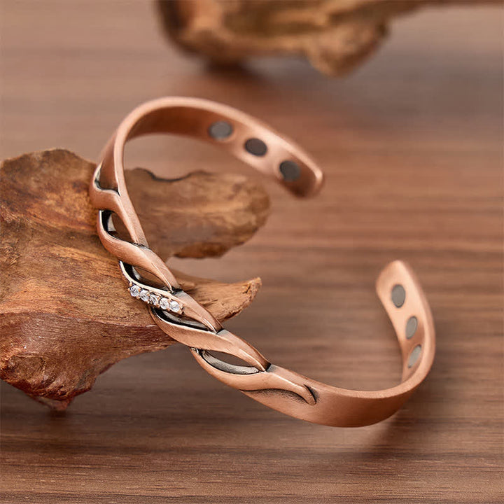 Bracelet magnétique à ouverture torsadée infinie scintillante - image 2
