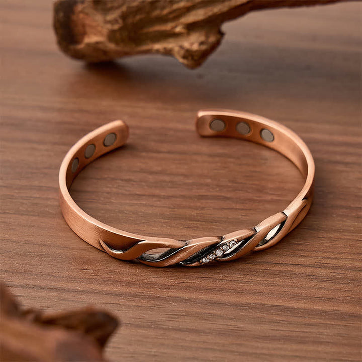 Bracelet magnétique à ouverture torsadée infinie scintillante - image 3