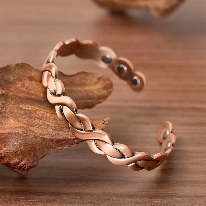 Bracelet et bague magnétiques en cuivre pur tressé - Bracelet - image 3