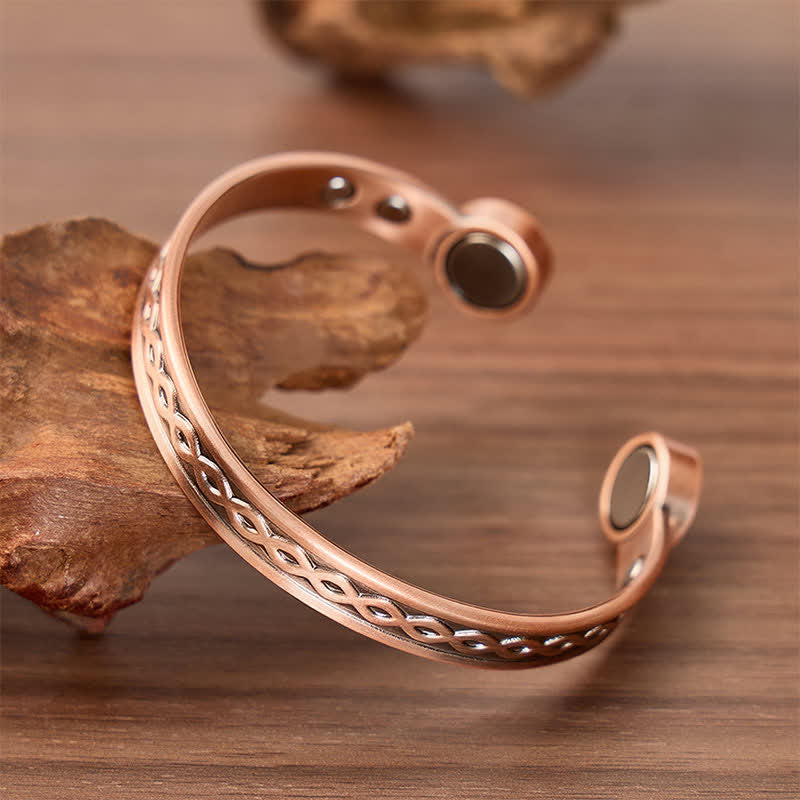 Bracelet magnétique fin en cuivre tressé infini - image 2
