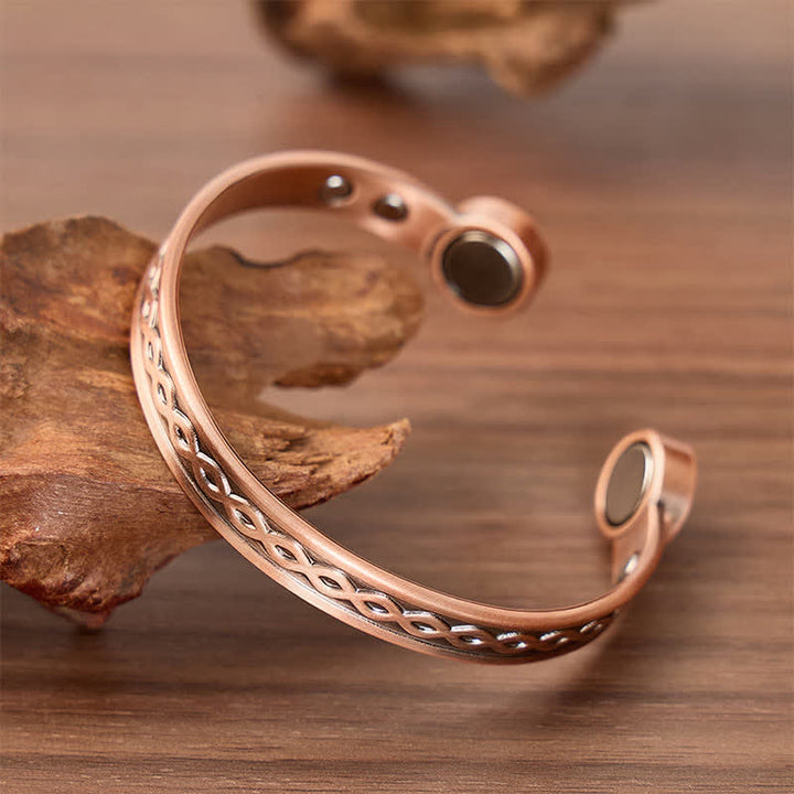 Bracelet magnétique fin en cuivre tressé infini - image 2