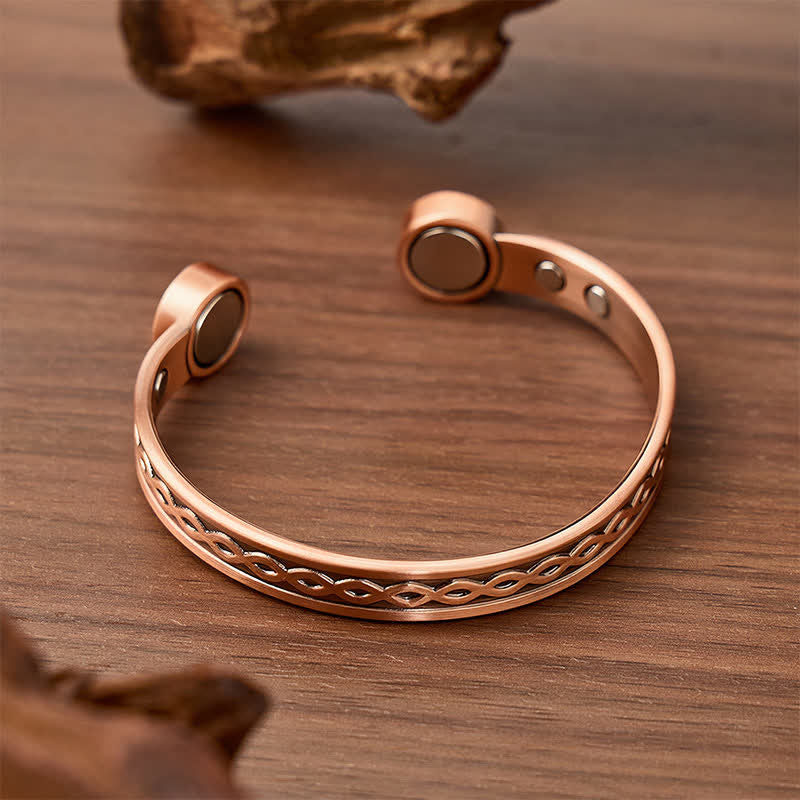 Bracelet magnétique fin en cuivre tressé infini - image 3