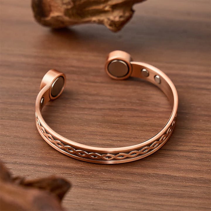 Bracelet magnétique fin en cuivre tressé infini - image 3
