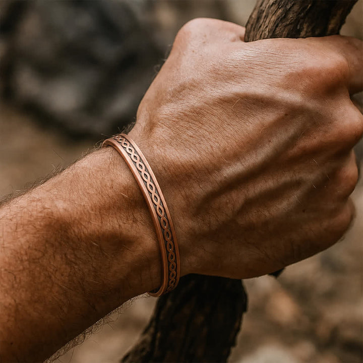Bracelet magnétique fin en cuivre tressé infini - image 1