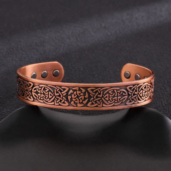 Bracelet magnétique ajustable en cuivre avec nœuds celtiques et motif Arbre de Vie - Style n° 8 - image 10