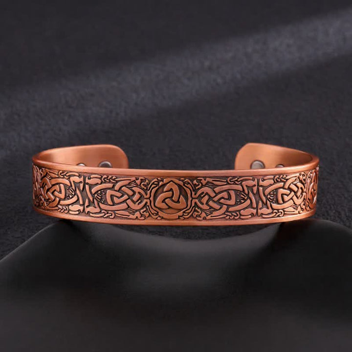 Bracelet magnétique ajustable en cuivre avec nœuds celtiques et motif Arbre de Vie - Style n° 7 - image 9