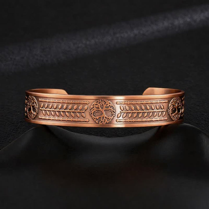 Bracelet magnétique ajustable en cuivre avec nœuds celtiques et motif Arbre de Vie - Style n° 11 - image 13