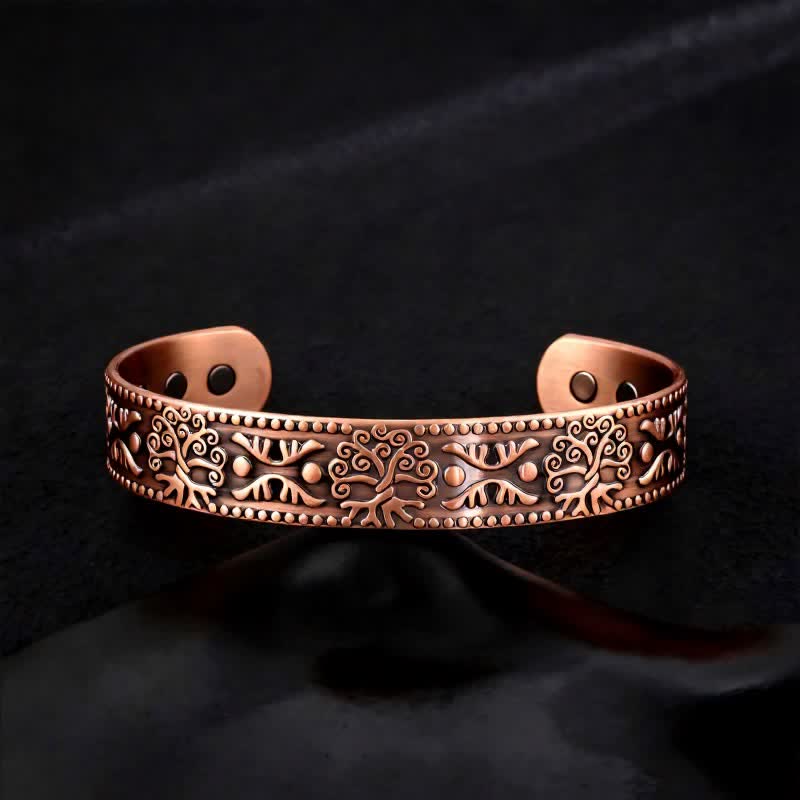 Bracelet magnétique ajustable en cuivre avec nœuds celtiques et motif Arbre de Vie - Style n° 2 - image 4