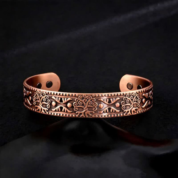 Bracelet magnétique ajustable en cuivre avec nœuds celtiques et motif Arbre de Vie - Style n° 2 - image 4