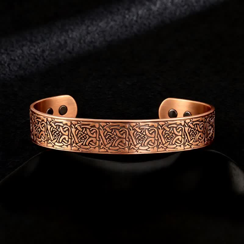 Bracelet magnétique ajustable en cuivre avec nœuds celtiques et motif Arbre de Vie - Style n° 13 - image 15