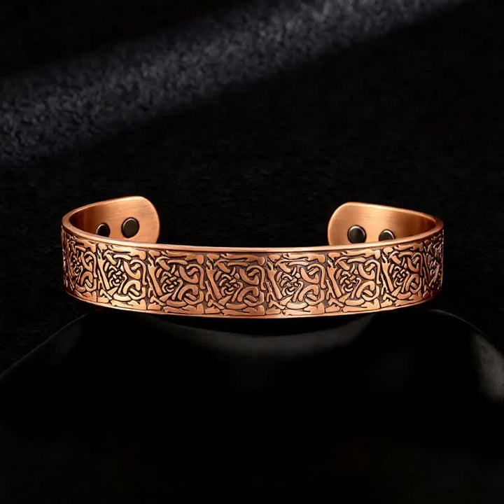 Bracelet magnétique ajustable en cuivre avec nœuds celtiques et motif Arbre de Vie - Style n° 13 - image 15