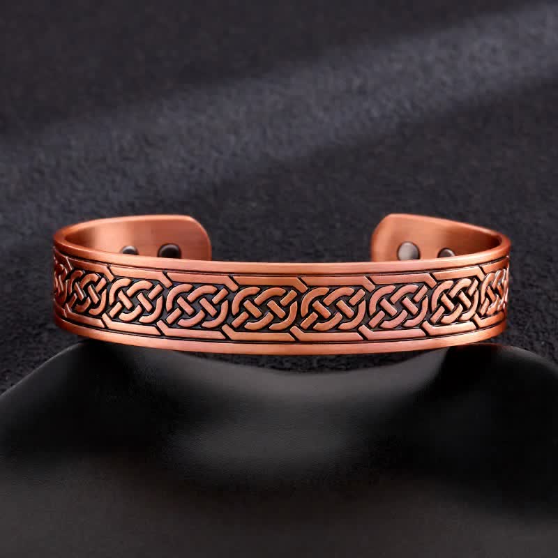 Bracelet magnétique ajustable en cuivre avec nœuds celtiques et motif Arbre de Vie - Style n° 6 - image 8