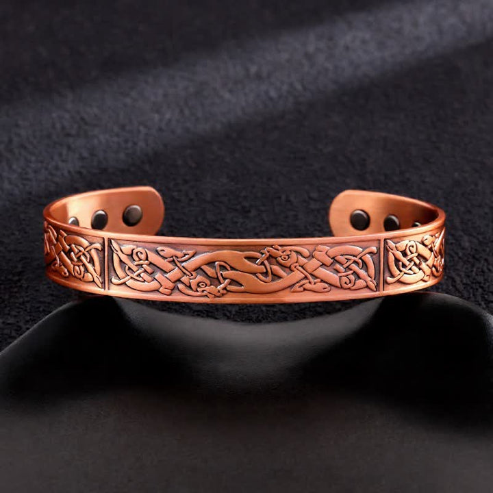 Bracelet magnétique ajustable en cuivre avec nœuds celtiques et motif Arbre de Vie - Style n° 10 - image 12